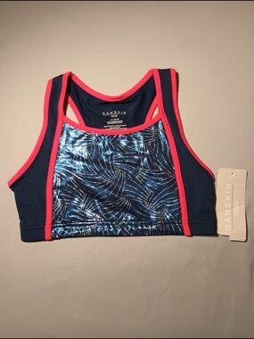 Danskin Now Girls' Foil Printed Blue Bra Top